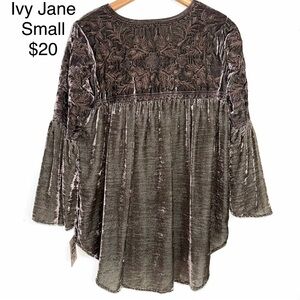 Ivy Jane Velvet Blouse - Rich Brown